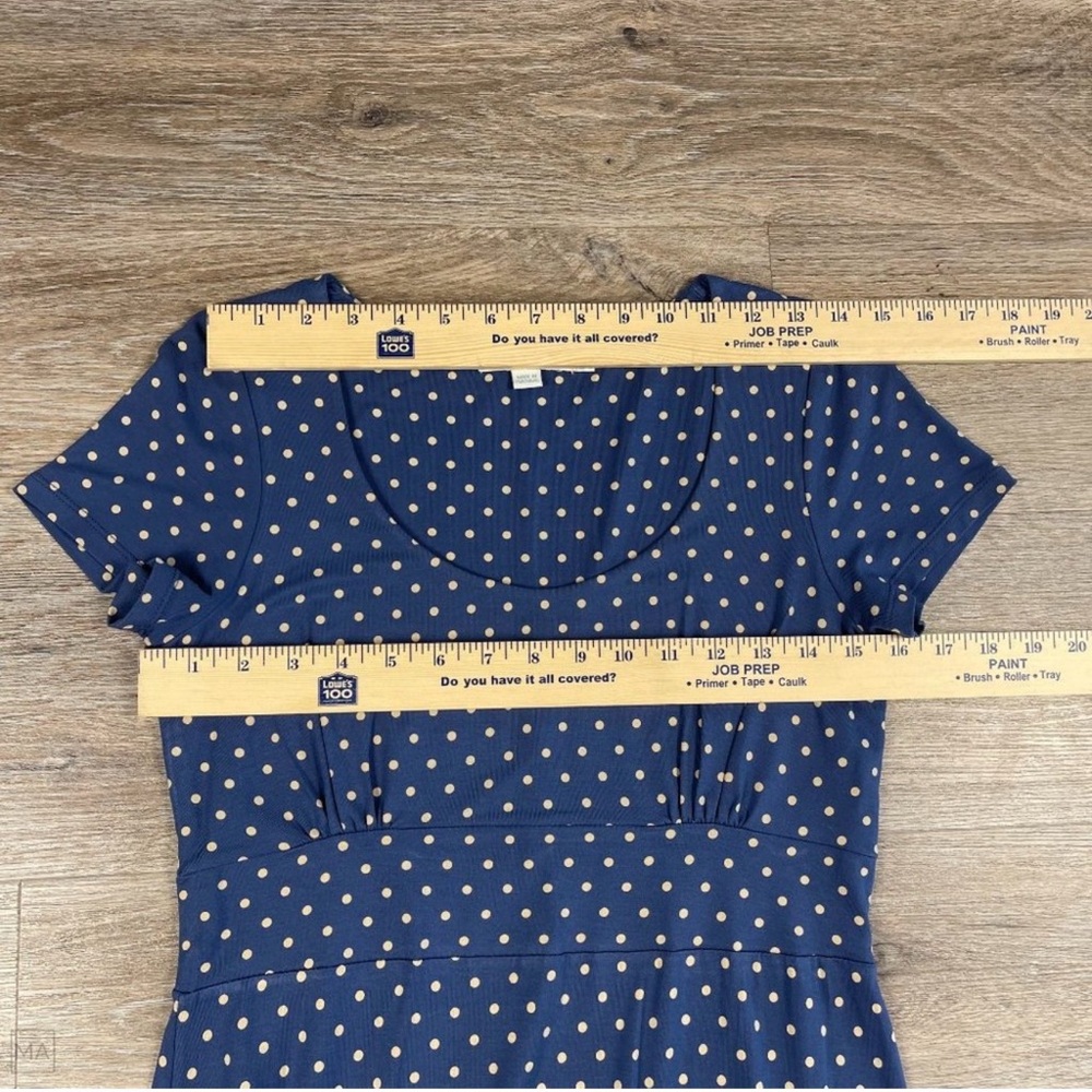 Boden Navy Polka Dot Midi Dress 6L - Picture 4 of 7